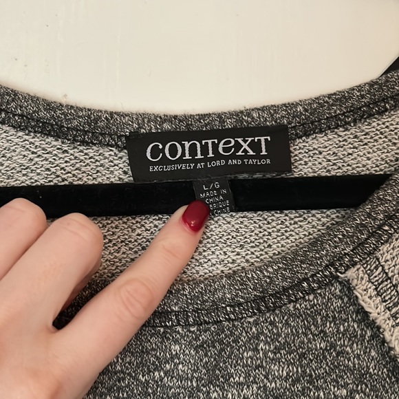 Context Gray Baseball Raglan Sweater - L - Picture 3 of 3